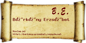 Bárkány Erzsébet névjegykártya
