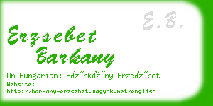 erzsebet barkany business card